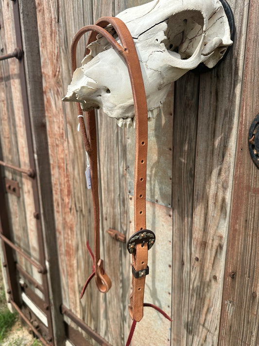 Split Ear Headstall with floral buckle